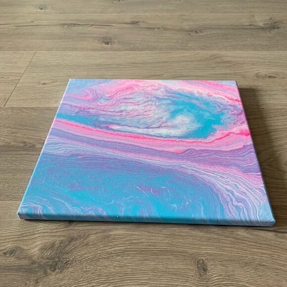 Cotton Candy Acrylic Pour Art Painting - Picture 4 of 5